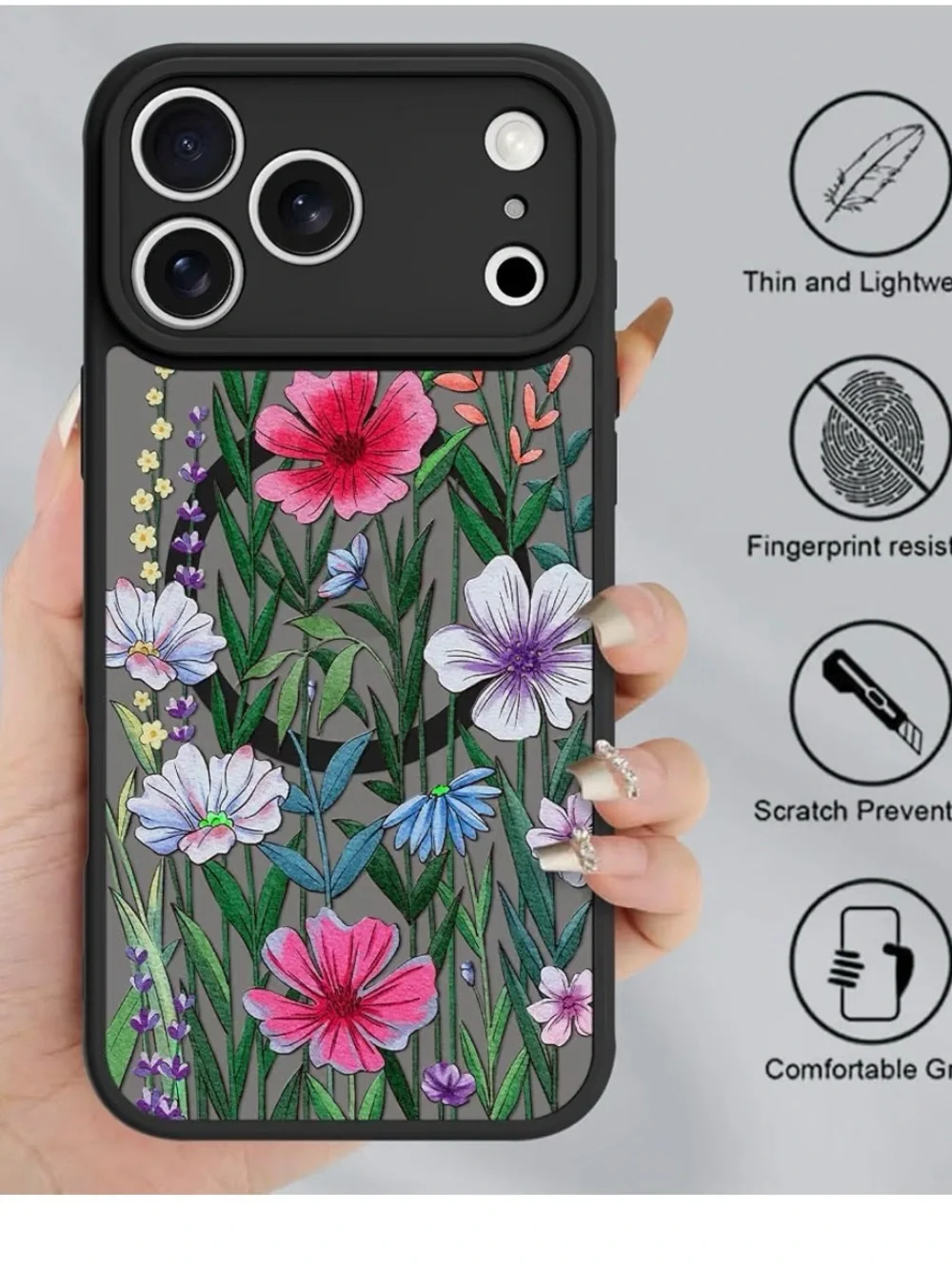 OOK Floral Garden Magnetic iPhone Case 17Pro Max Pink&Purple Design new sealed